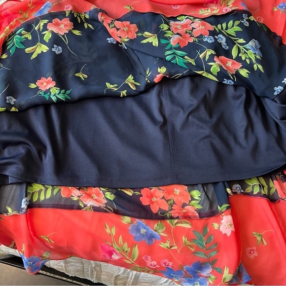 Eliza J Floral Midi Maxi Dress Navy and Pink Plus Size - Picture 9 of 14